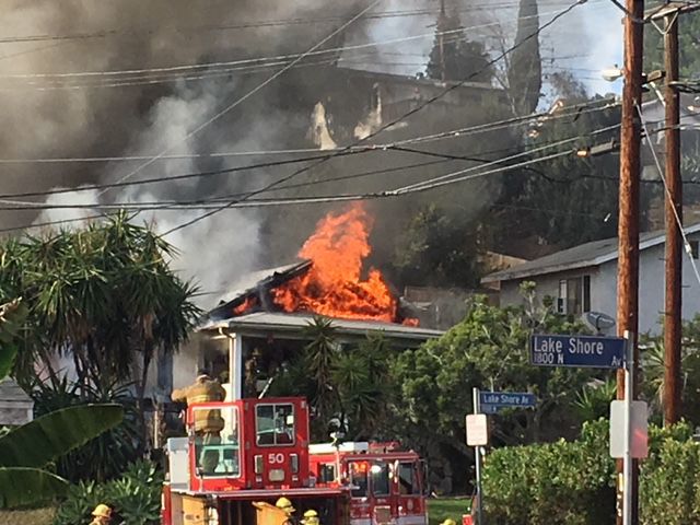 Echo Park house fire on Lake Shore Avenue